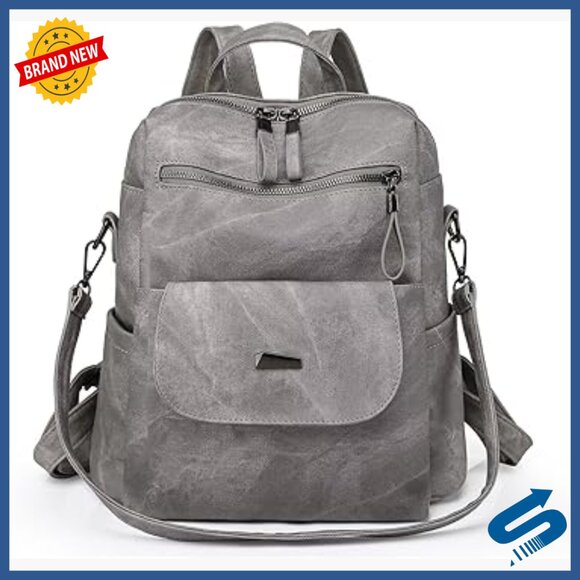 PU Leather Backpack Purse Multipurpose Handbag Adjustable Strap Travel main image 6